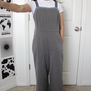 Gray Striped Jumpsuit